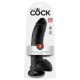 King Cock 9 - nagy tapadókorongos, herés dildó (23cm) - fekete