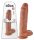 King Cock 11 - tapadókorongos, herés dildó (28cm) - sötét natúr