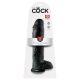 King Cock 11 - nagy tapadókorongos, herés dildó (28cm) - fekete