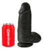 King Cock 9 Chubby - tapadókorongos, herés dildó (23cm) - fekete