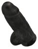 King Cock 9 Chubby - tapadókorongos, herés dildó (23cm) - fekete