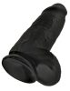 King Cock 9 Chubby - tapadókorongos, herés dildó (23cm) - fekete