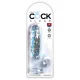 King Cock Clear 6 - tapadókorongos, herés kis dildó (15cm)