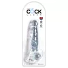 King Cock Clear 8 - tapadókorongos, herés dildó (20cm)