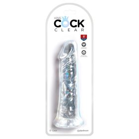 King Cock Clear 8 - tapadókorongos, nagy dildó (20cm)