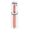 King Cock 16 Tapered - élethű dupla dildó (41cm) - natúr