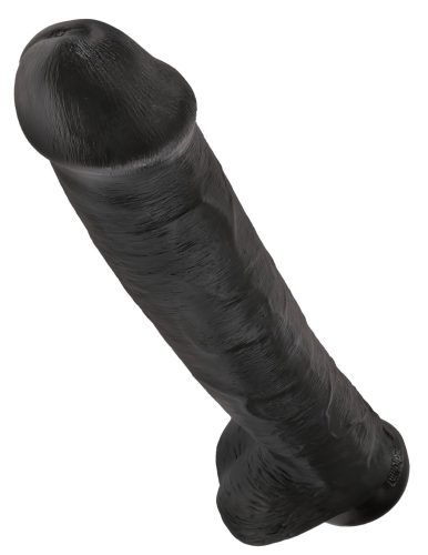 King Cock 15 - tapadókorongos, herés dildó (38cm) - fekete