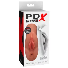   PDX Double Stroker - 2in1 élethű maszturbátor (sötét natúr)
