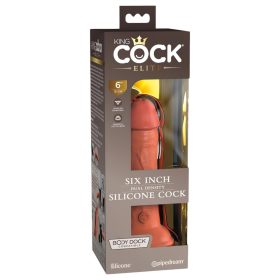   King Cock Elite 6 - tapadókorongos, élethű dildó (15cm) - sötét