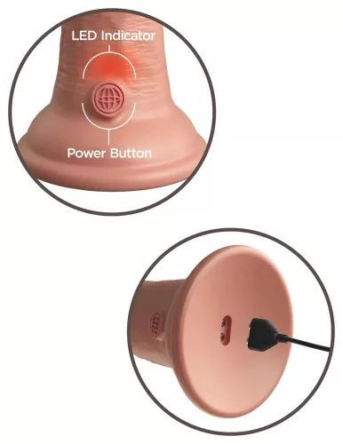 King Cock Elite 6 - élethű vibrátor 15cm (sötét natúr)