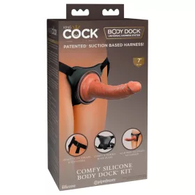   King Cock Elite Comfy - felcsatolható dildó hámmal (sötét natúr)