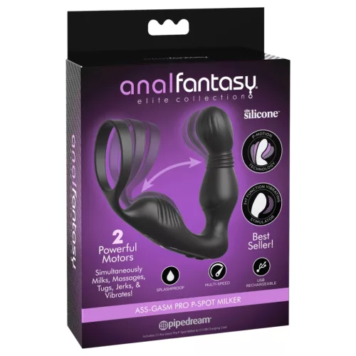 Pipedream Anal Fantasy Elite - prosztata vibrátor péniszgyűrűvel (fekete)