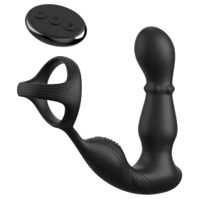   Anal Fantasy Ass-Gasm - forgó fejes anál vibrátor péniszgyűrűvel (fekete)