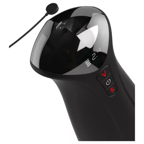 PDX Elite Fuck-O-Mat Pro XL - stimulált szívó rezgő maszturbátor (fekete)