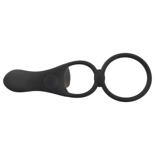 Black Velvets - akkus, 2in1 párvibrátor és péniszgyűrű (fekete)