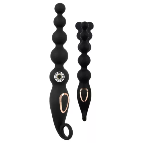 ANOS Anal Beads - gyöngyös anál vibrátor (fekete)