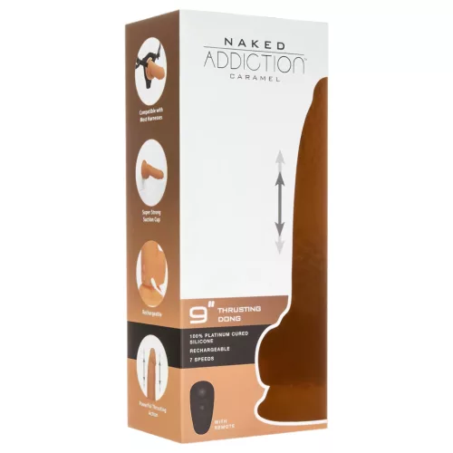 Naked Addiction Thrusting 9 - lökő vibrátor - sötét (23cm)