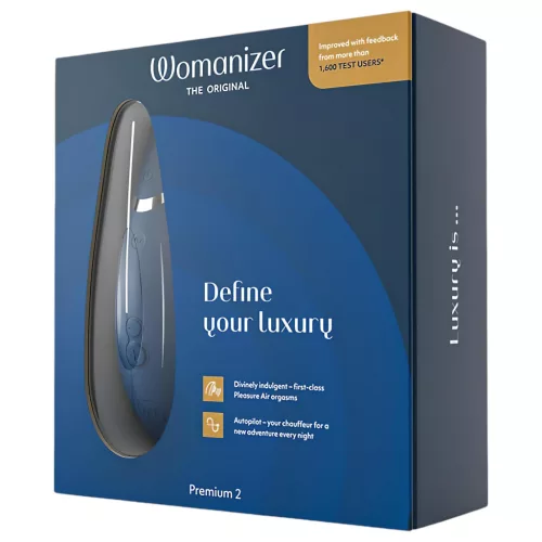 Womanizer Premium 2 - léghullámos csiklóizgató (kék)