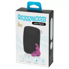   Happyrabbit Cock Kit - vibrációs péniszgyűrű tárolóval (lila)