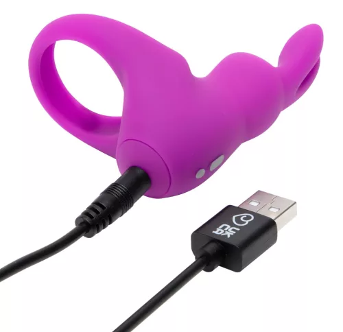 Happyrabbit Cock Kit - vibrációs péniszgyűrű tárolóval (lila)