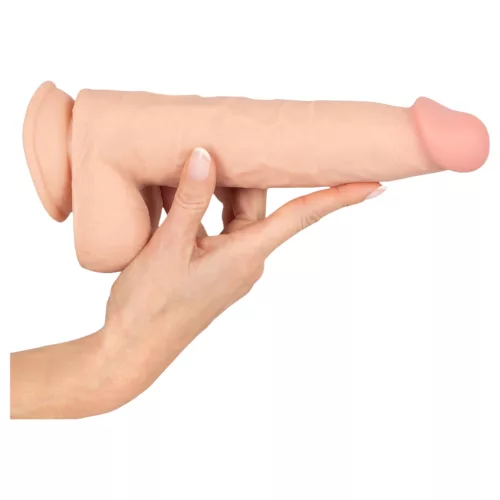 Nature Skin - AI Dream Girl élethű dildó mozgatható bőrrel és herékkel (25 cm)
