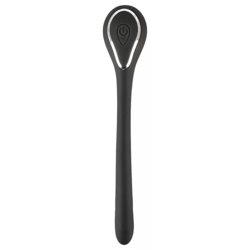 Penis Plug Dilator - akkus, vibrációs dilátor (1,1cm) - fekete