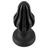 ANOS - bordázott puha anál plug - 7cm (fekete)
