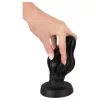 ANOS - bordázott puha anál plug - 7cm (fekete)