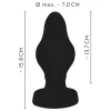 ANOS - bordázott puha anál plug - 7cm (fekete)