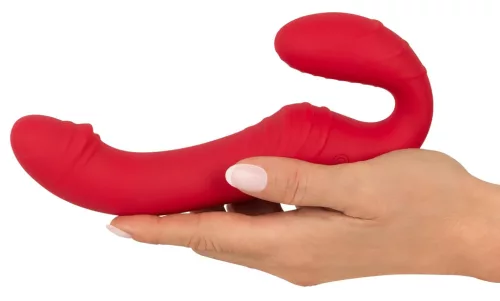 You2Toys Strapless - rádiós, felcsatolható vibrátor (piros)