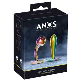 ANOS Metal Rainbow - fém anál plug szett (2 részes)