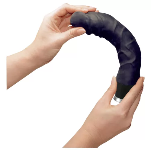 Nature Skin - élethű vibrátor - fekete (22cm)