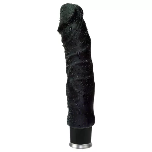 Nature Skin - élethű vibrátor - fekete (22cm)