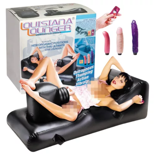 Louisiana Lounger - szexgép beépített vibrátorral (fekete)
