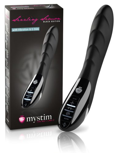 mystim Sizzling Simon - elektro-stimuláló vibrátor (fekete)