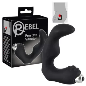 Rebel - hajlított prosztata vibrátor (fekete)