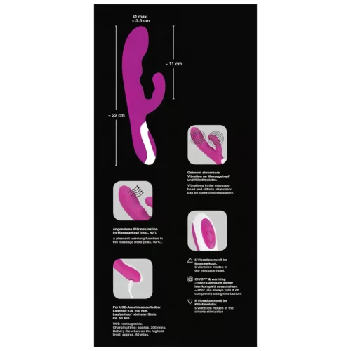 Javida - melegítő csiklóizgató vibrátor (pink)