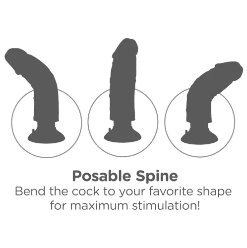 King Cock 9 tapadókorongos vibrátor (23 cm) - natúr