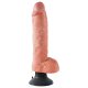 King Cock 10 tapadókorongos vibrátor (25 cm) - natúr