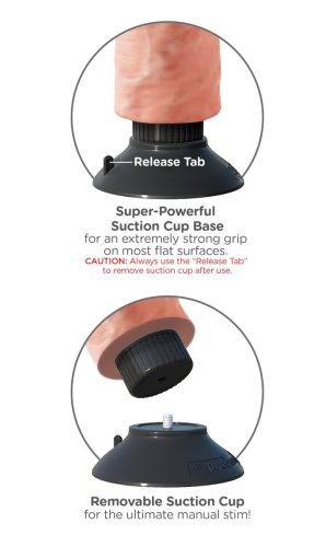 King Cock 10 tapadókorongos vibrátor (25 cm) - natúr