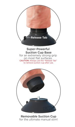 King Cock 10 tapadókorongos vibrátor (25 cm) - natúr