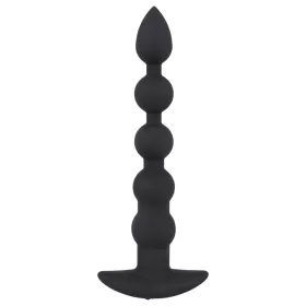 Black Velvets - akkus 5 gyöngyös anál vibrátor (fekete)