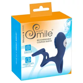 SMILE Couple - akkus, vibrációs péniszmandzsetta (kék)