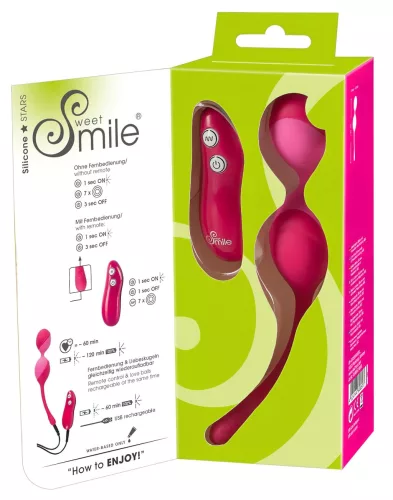 SMILE Love Balls - rádiós vibrációs tojás -82g (pink)