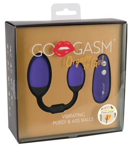 GoGasm Pussy & Ass - vibrációs tojás duó (lila-fekete)