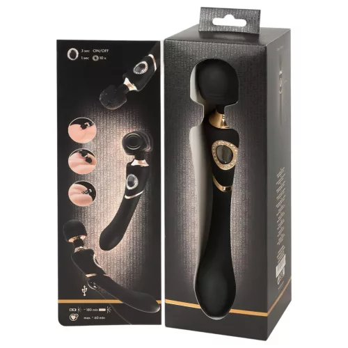 Cleopatra Wand - akkus, vízálló masszírozó vibrátor (fekete)