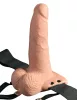 Fetish Strap-On 6 - felcsatolható, üreges vibrátor (natúr)