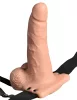Fetish Strap-On 6 - felcsatolható, üreges vibrátor (natúr)