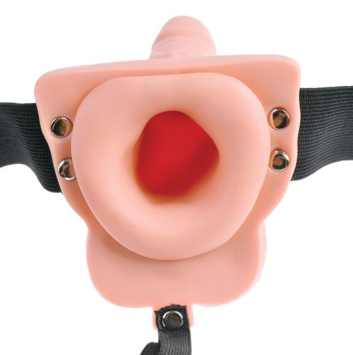 Fetish Strap-On 6 - felcsatolható, üreges vibrátor (natúr)