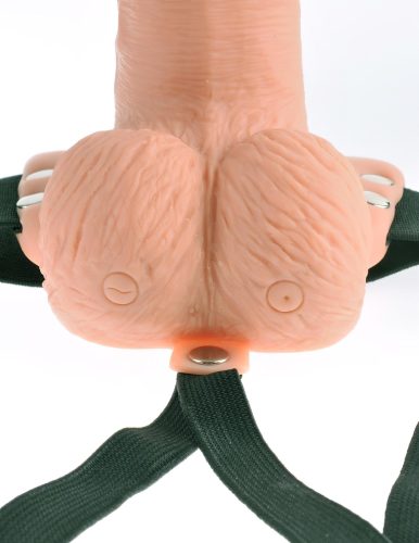 Fetish Strap-On 6 - felcsatolható, üreges vibrátor (natúr)